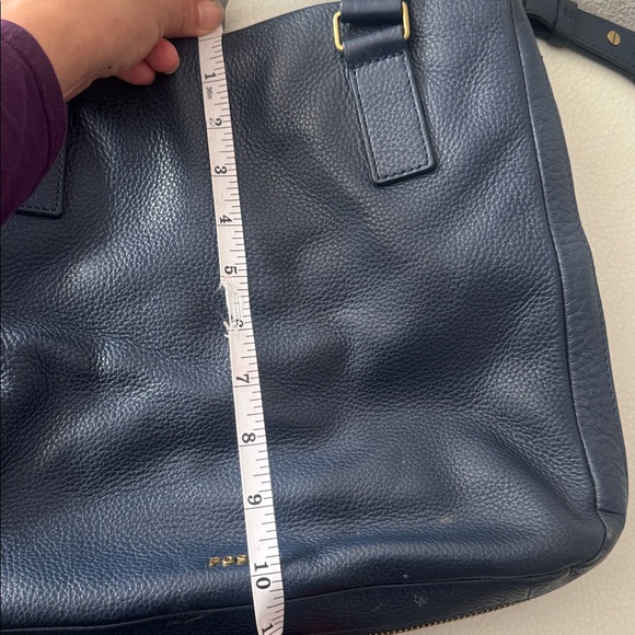 Fossil Dark Blue Leather Shoulder Bag - Picture 15 of 15